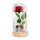 thumbnail image 4 of Regalos de flores de rosas, rosa iluminada en cúpula de cristal, adorno creativo de mesa, regalo del Día de San Valentín, flor Artificial para ella , Besos de base de Besos de base de madera BLESIY luz de mesa, 4 of 8