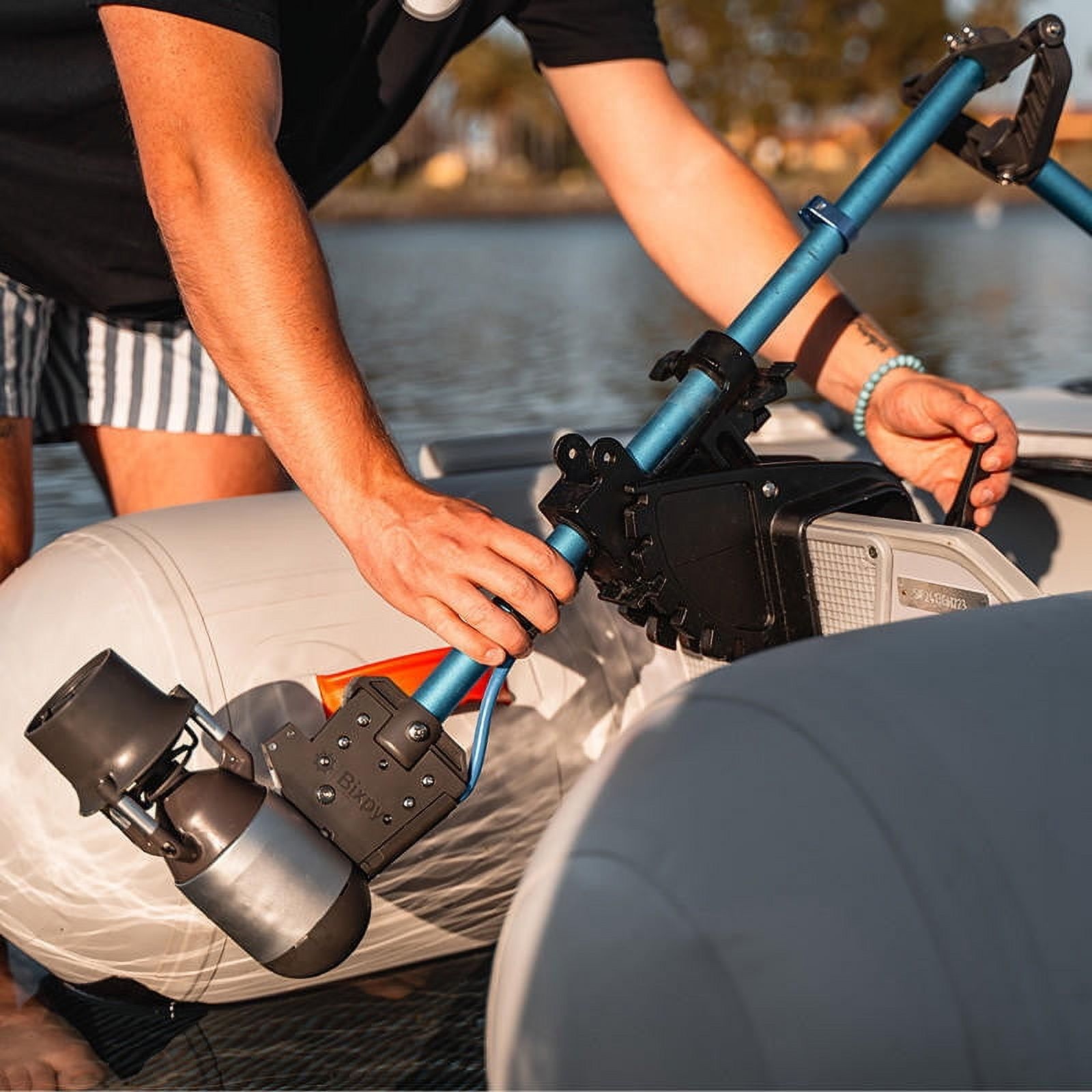 Bixpy K-1 Angler Pro Outboard Kit - Electric Marine Trolling Motor with 768 Wh battery, Perfect for Kayak, Inflatable Watercraft, Paddle Boards