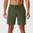 thumbnail image 2 of FRSASU Men's Shorts Casual Elastic Waist Drawstring Lightweight Summer Beach Vacation Bottoms with Pockets Army Green, 2 of 7