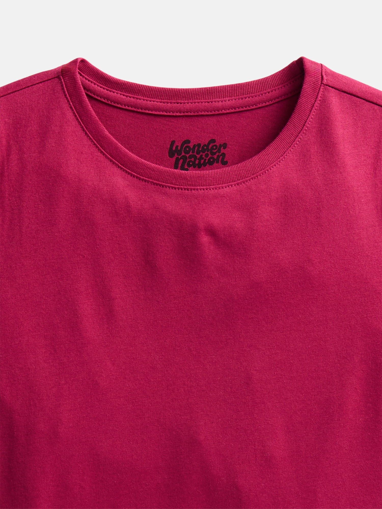Wonder Nation Girls Kid Tough Tee with Short Sleeves, Sizes 4-18 & Plus