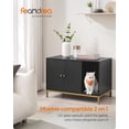thumbnail image 3 of Feandrea Mueble Arenero, Mueble de Caja Arenero para Gatos,con Alfombrilla Rascadora, Patas Altas, 80 x 50 x 55 cm, Negro y Dorado, 3 of 5