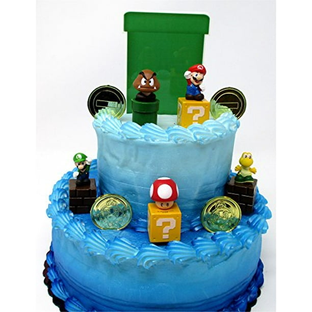 Décoration de Gateau D'anniversaire Mario et Yoshi