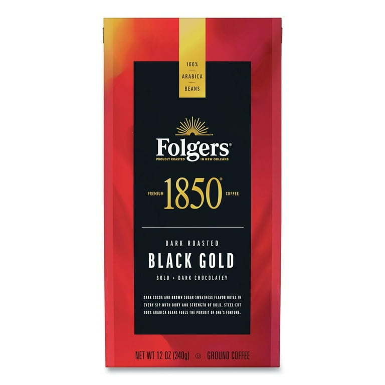 Coffee, Black Gold, Dark Roast, Ground, 12 oz Bag, 6/Carton Coffee, Black Gold, Dark Roast, Ground, 12 oz Bag, 6/Carton