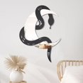 thumbnail image 1 of Espejo de pared OYEFLY, diseño de serpiente negra, luna creciente, madera, 1 of 8