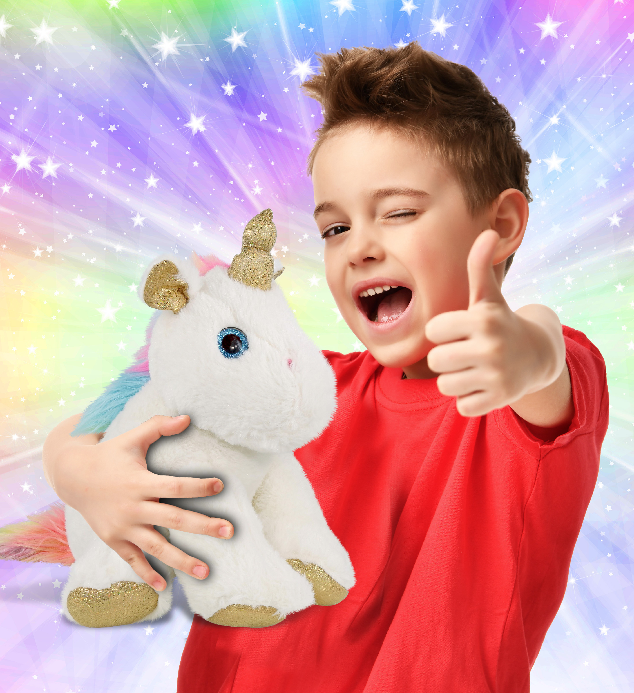DolliBu White & Gold Unicorn Stuffed Animal Plush, Kids & Adults Huggable Rainbow Unicorn Cuddle Gifts, Cute Stuffed Animals for Toddler & Baby First Teddy Bear, Soft Toys for Girls & Boys 11.5 Inch - image 2 of 7