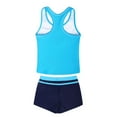 thumbnail image 3 of GXWEA Swimsuit For Girls Girls Swim Shorts Little Girls' Summer Swimwear Two Piece Boyshort Tankini Kids Swimsuit Blue XXL, 3 of 3