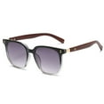 thumbnail image 2 of Gafas de sol redondas de la sombrilla de la moda de la cara del marco de madera retro de la pierna, hechas de madera y PC, 2 of 6