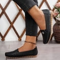 thumbnail image 4 of Women's Orthopedic Leather Loafers Stylish Orthopedic Leather Shoes Anti-Slip Flat-Soled Shoes Stitched Flat-Soled Business Casual Working Shoes,Black 42(US-8.5), 4 of 7