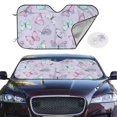 thumbnail image 2 of Uemuo Purple Butterfly Pattern Accordion Car Windshield Sun Shade, Foldable Reflective Sun Visor for Car, Reflector Windshield Sunshade-Small, 2 of 7