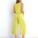 thumbnail image 3 of ICHUANYI Clearance2PC Fashion Woman Round Neck Solid Sleeveless Blouse +Loose Pockets Pants Sets(Yellow, XL) ICHUANYI WER20232080500450, 3 of 7