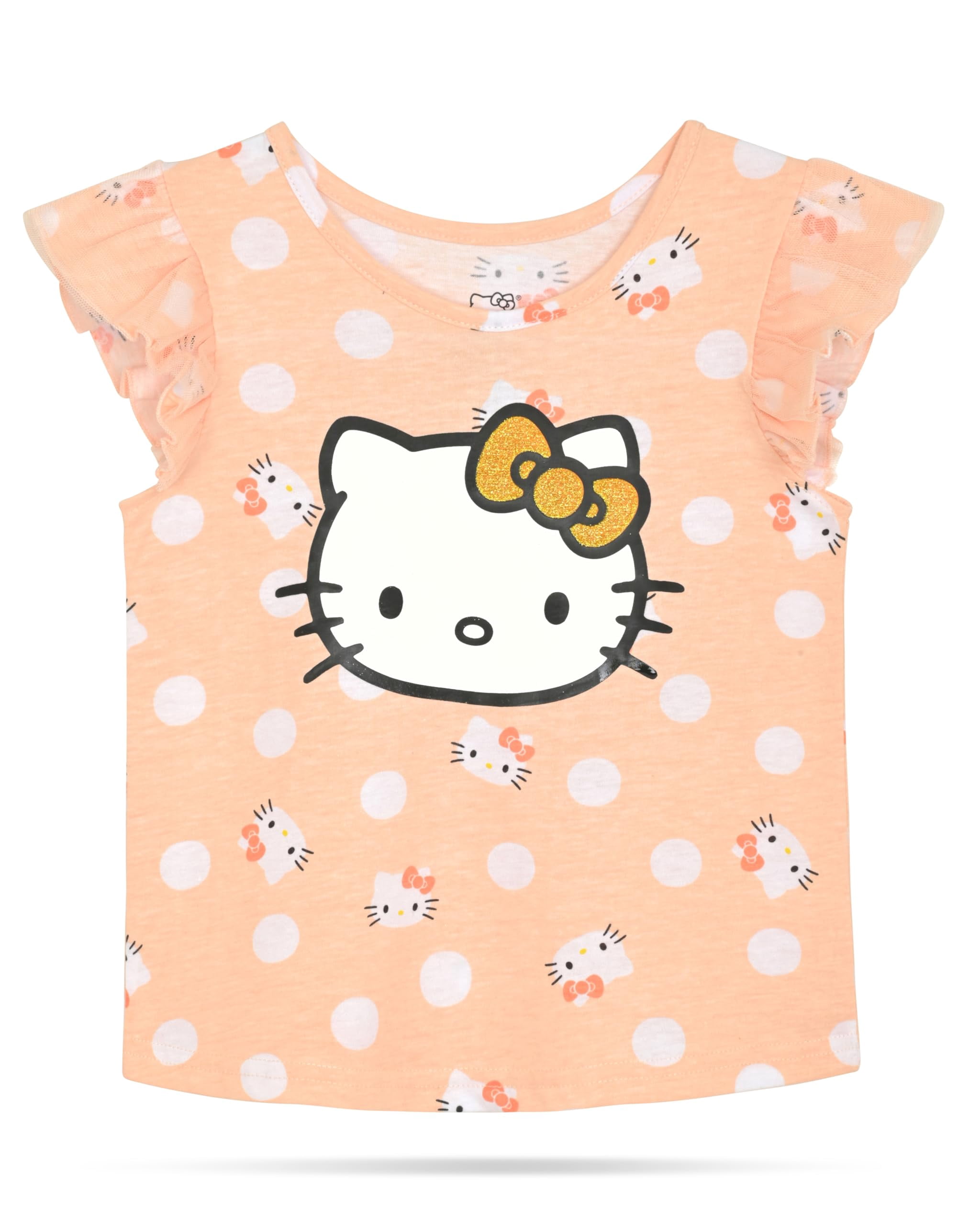 Hello Kitty Girls 2-Piece T-Shirt and Skirt Set, Yellow, 2T