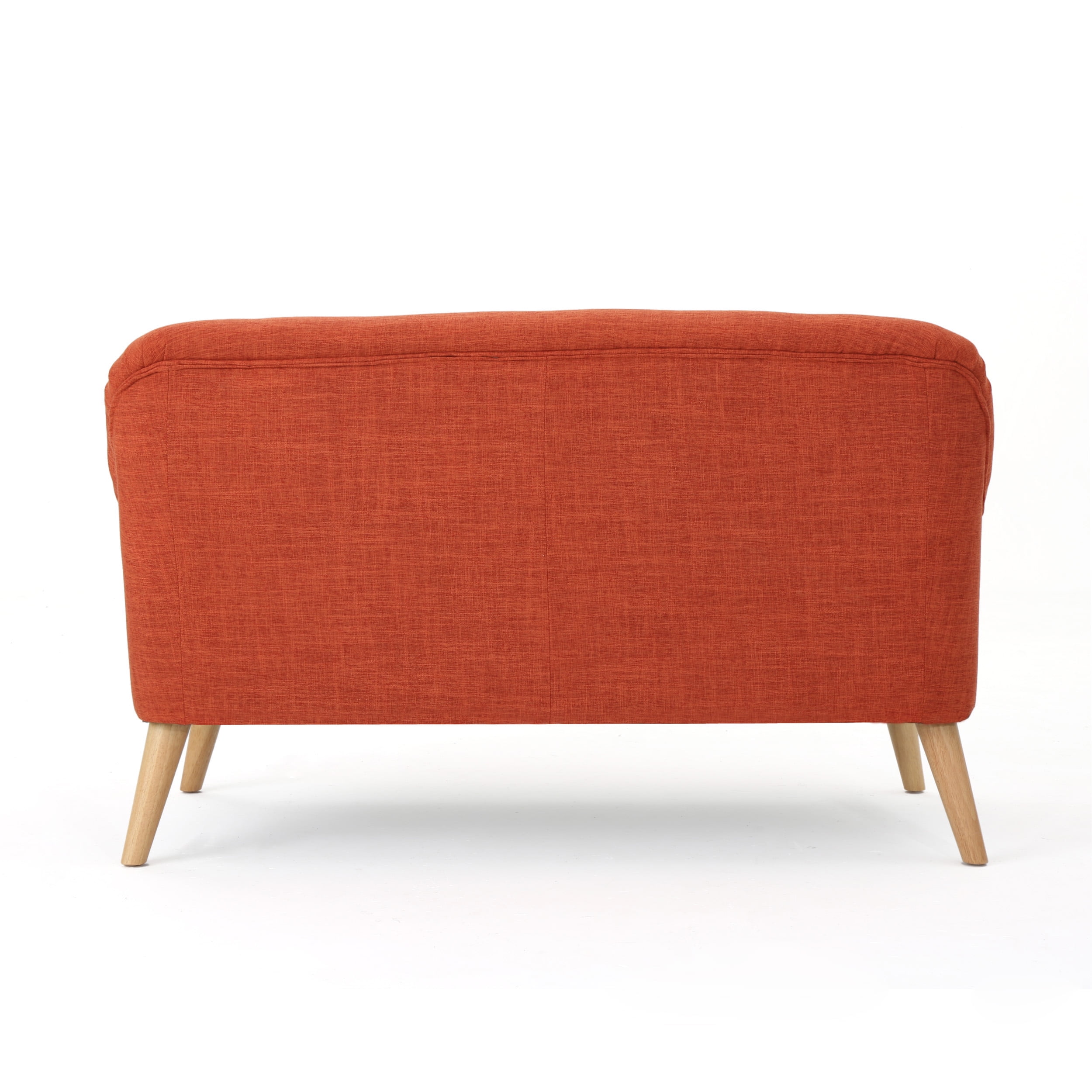 Mia Mid Century Modern Loveseat, Muted Orange