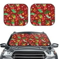 thumbnail image 2 of Gaeub X-mas and New Year Print 2-Piece Windshield Sun Shade,Foldable Car Front Window Sunshade,for Most Cars SUV Truck,Heat Blocker Visor Protector-Large, 2 of 7