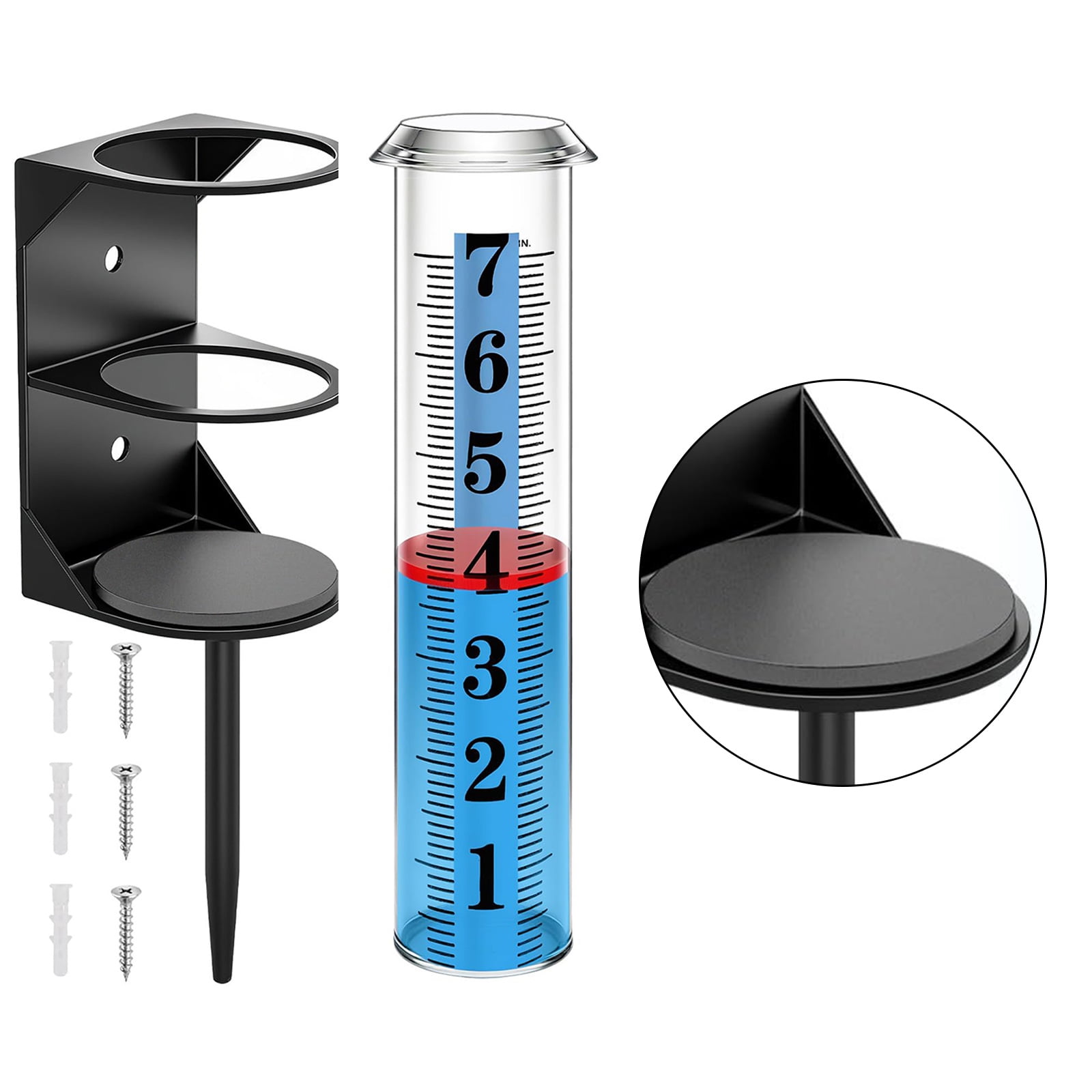 Precise Metal Rain Gauge with Stable Base for Accurate Rainfall Tracking in Gardens