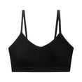 thumbnail image 2 of Womens Y Back Sports Bra Comfort Padded Racerback Low Impact Spaghetti Thin Strap Bralettes Wireless Workout Yoga Gym Bras(Black L), 2 of 4