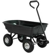 Increkid Poly Garden Dump Cart Wagon Gardening Trolley Cart with 10" Tires