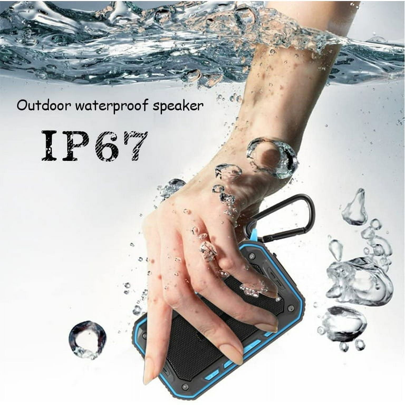 XIHAMA-Waterproof Bluetooth Speaker,Outdoor Speaker with Bicycle Holder, Louder Volume 6W+,Hands Free/FM Mode/AUX Input/TF Card, 2000Mah Emergency Charging Perfect for Beach Shower Outdoor(Blue)