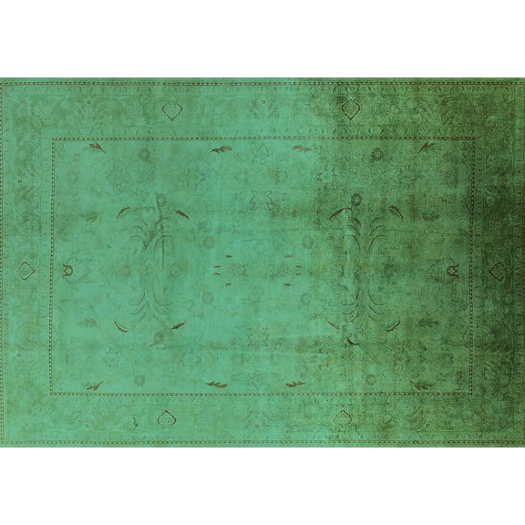 Ahgly Company Indoor Rectangle Oriental Turquoise Blue Traditional Area Rugs, 5' x 7'