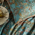 thumbnail image 5 of Nayoroom Boho Duvet Cover Queen Size, 3 Pieces Boho Vintage Flowers Reversible Soft Microfibre Duvet Cover Set,Teal, 5 of 13