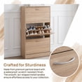 thumbnail image 6 of Zateety 3-Drawer Shoe Storage Cabinet 3-Tier Wood Shoe Rack Storage Organizer for Entryway, 6 of 12