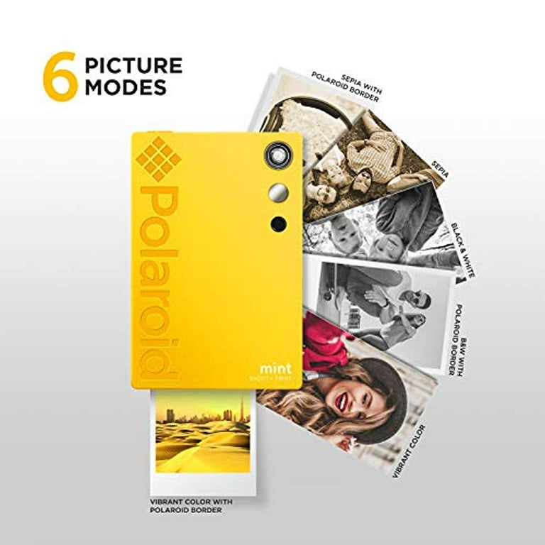 Polaroid Mint Instant Print Digital Camera (Yellow), W/ 20 Pack Zink Zero  Ink 2x3 Sticky-Backed Photo Paper 