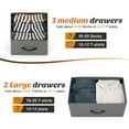 thumbnail image 4 of CONCETTA TV Stand Dresser with 5 Fabric Drawers and Open Shelving, Multi-functional Storage Unit Fits TV up to 45 inches for Bedroom Living Room Hallway, Gray, 4 of 8