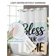 thumbnail image 4 of No Hook Cloth Fabric Shower Curtain with Snap in Liner, Bless Our Home Waterproof Shower Curtains Set with See Through Top Window, Wheat Color Black Stripes Aesthetic Bath Curtains Shower 54"x78", 4 of 6