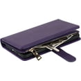 thumbnail image 4 of Samsung Galaxy S22 5G Wallet Case,[9 Card Slots] Removable Adjustable Crossbody Necklace Lanyard Shoulder Strap Zipper Magnetic Leather Case for Samsung Galaxy S22 5G,6.1 inch Purple, 4 of 7
