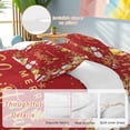 thumbnail image 2 of Red Christmas 4 Piece Duvet Cover Set Twin Size Xmas Snowman Gifts Balls Snowflake Golden Soft Bedding Set Comforter Cover, 1 Duvet Cover 1 Flat Sheets and 2 Pillowcases, 2 of 9