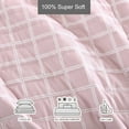 City Scene Woven Grid Pink Reversible 2 Piece Twin Quilt Set