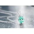 thumbnail image 2 of Gem Stone King Aqua Apatite Pendant Necklace for Women Set in 925 Sterling Silver | 0.82 Cttw | Oval 7X5MM, 2 of 4
