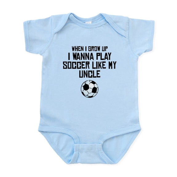 CafePress - Play Soccer Like My Uncle Body Suit - Baby Light Bodysuit, Size Newborn - 24 Months