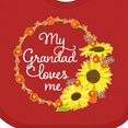 thumbnail image 4 of Inktastic My Grandad Loves Me with Sunflower Wreath Boys or Girls Baby Bib, 4 of 4
