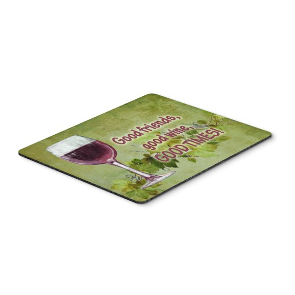 "Good friends good wine good times Mouse Pad Hot Pad or Trivet"