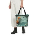 thumbnail image 5 of Salouo Paper Fox Crow Fantasy for Shoppers Tote for Women Foldable Handbags with Big Capacity Casual One-Shoulder Shopping Bag Hobo Bags Fit for Office/Shopping/Park, 5 of 6