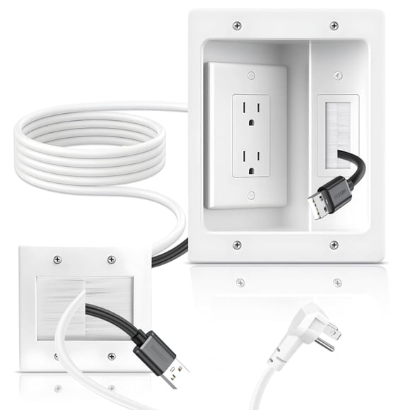 Kit de gestión de cables Naerza en pared con caja de salida empotrada
