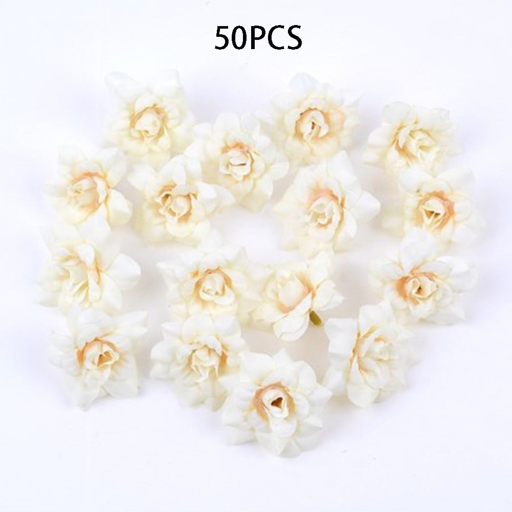 50X Rose Heads Artificial Flower Silk Bulk Party Wedding Bouquet DIY Home Decor 