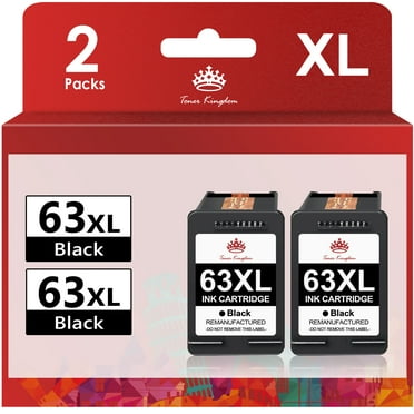 63XL Black Ink Cartridge 63 Black Ink 63 XL Black Ink Cartridge Replacement for HP Black Ink 63 to Use with Envy 4520 4516 Officejet 5255 5258 DeskJet 1112 3632 3639 1112 2130 3632 3633 3634 (2 Packs)