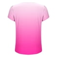 thumbnail image 6 of Ruimatai Women's V-Neck Short Sleeve Blouse Casual Button Down Ombre Print Top Comfortable Summer Fashion T-Shirt, 6 of 6