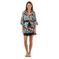 thumbnail image 5 of Ashford & Brooks Women's Satin Kimono Bridesmaid Short Robe - Silky Bathrobe with Pockets, 5 of 5