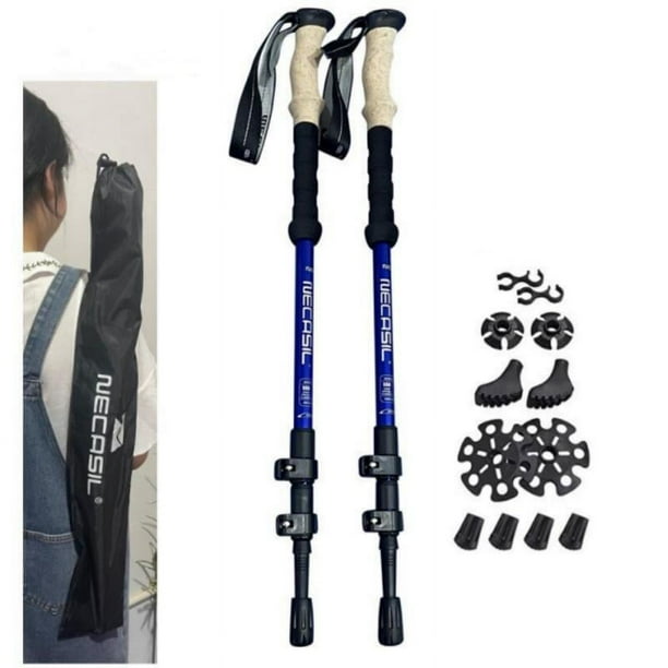 2 Bastones De Trekking De Fibra De Carbono - Ajustables Y Ligeros Para Senderismo Y Montañismo