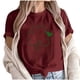 thumbnail image 1 of Camiseta de Manga Corta de Cuello Redondo Impresa de Primavera Superior de las Mujeres, Mezcla Ligera de Poliéster para Uso Diario Y de Fiesta Casual, 1 of 1