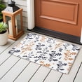 thumbnail image 4 of Area Rug 2 x 3 Ft, Grey Orange Botanical Indoor Accent Bathroom Rugs for Kitchen/Laundry Room, Watercolor Spring Floral Summer Leaf Washable Non-Slip Runner Floor Mat for Entryway, Living Room, 4 of 8