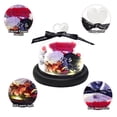thumbnail image 3 of Eternal flower decoration three roses love glass cover dried flowers holiday gifts birthday gifts for family and friends-Red black and white, 3 of 5
