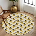 thumbnail image 3 of Round Area Rug 6 Ft, Summer Pineapple Washable Non-Slip Circle Carpet for Living Room/Bedroom, Retro Country Tropical Plants Fruit Low-Profile Indoor Mats Collection Rugs for Residential, 3 of 7