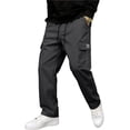 thumbnail image 2 of Resicozy Cargo Sweatpants for Men Casual Athletic Drawstring Waist Jogging Sweatpant with Pockets Home Party Black XL, 2 of 6