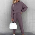 thumbnail image 2 of Itsun Two Piece Sets for Women,Women's Two Piece Outfit Long Sleeve Crewneck Pullover Tops And Long Pants Tracksuit Bronze 4, 2 of 5