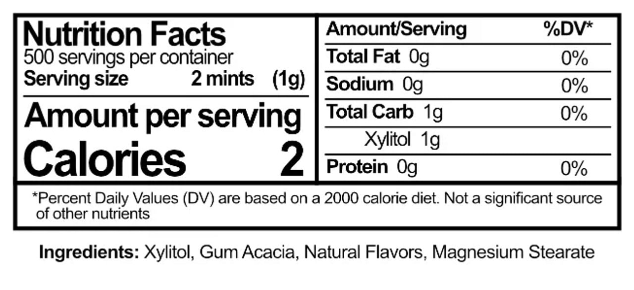Epic Xylitol Mints - Sugar Free & Aspartame Free Mints Sweetened w/Xylitol for Dry Mouth & Gum Health (1000 Count (Pack of 1), Cinnamon)