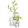 thumbnail image 1 of Vases à Bourgeons en Verre pour Fleurs - Petits Vases en Verre Modernes Soufflés pour Centres de Table Ensemble de 3, Mini Vases à Fleurs en Vrac Transparent (Fleur Non Incluse), 1 of 5