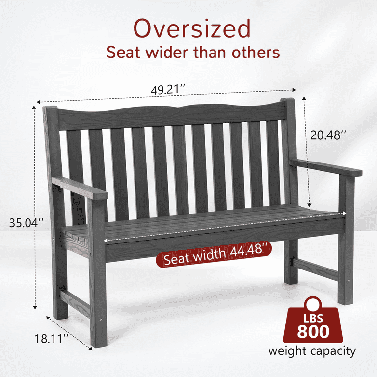 Stoog Garden Bench and Side Table Set, Two Person Loveseat Porch